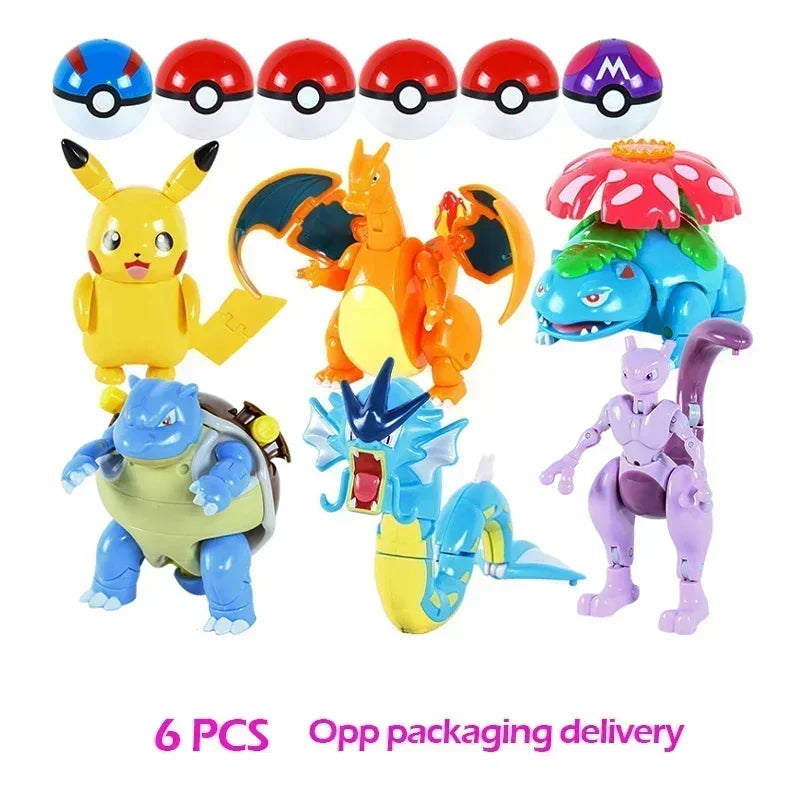 Pokémon Figure Toy Deform Poke ball Action Figure Set