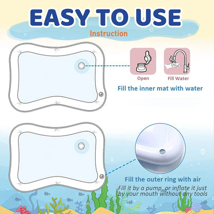Baby Water Play Mat Inflatable PVC Tummy Time Activity Mat