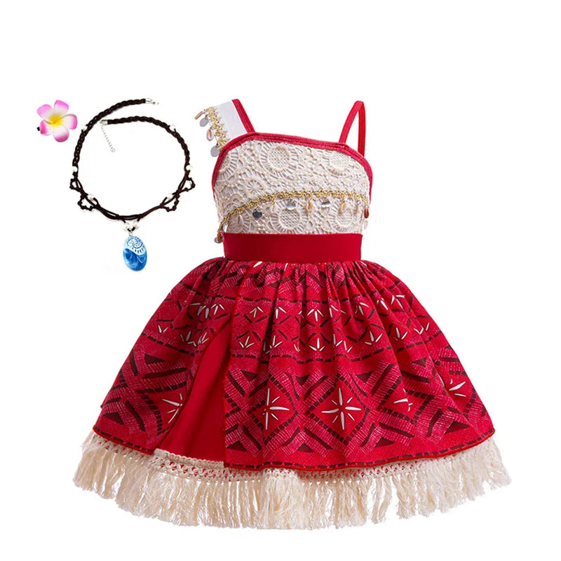 Moana 2 Dress for Girls Princess Costume with Accessories