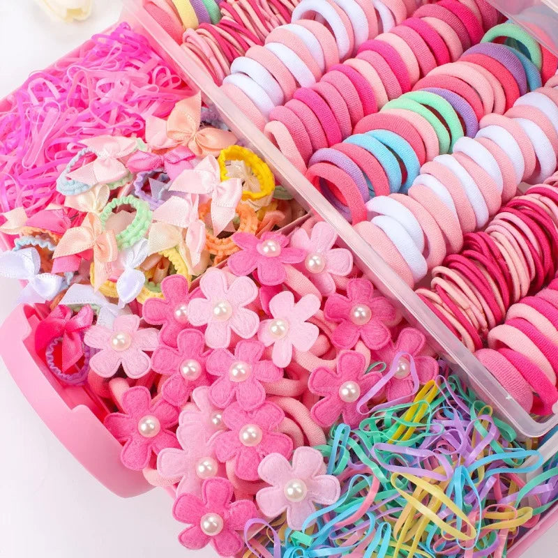 Kids Hair Accessories Set Bow Clips Colorful Hair Bands