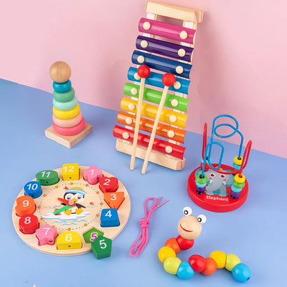 Wooden Baby Puzzles 3D Early Learning Educational Toy