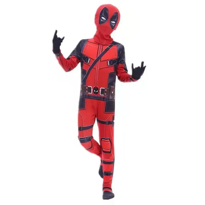 Kids Spider Superhero Costume with Mask Halloween Jumpsuit