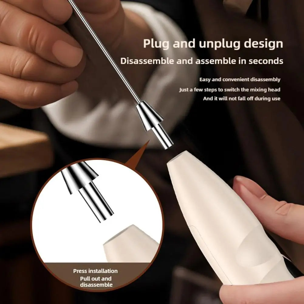 Electric Milk Frother Handheld Battery Powered Coffee Whisk
