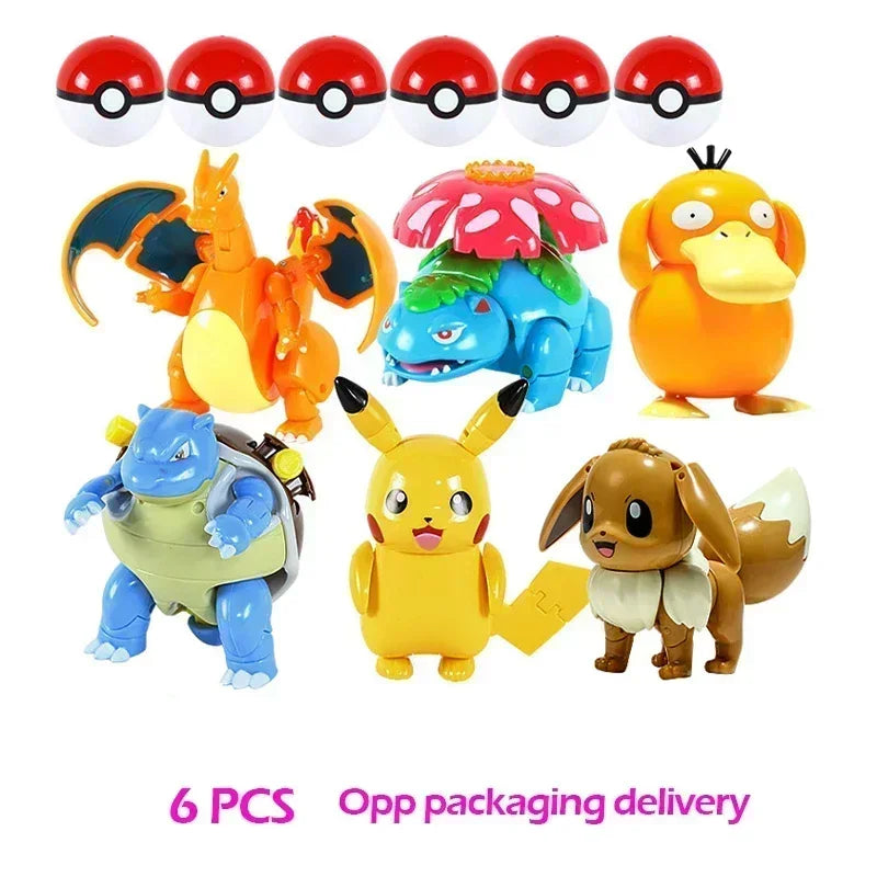 Pokémon Figure Toy Deform Poke ball Action Figure Set