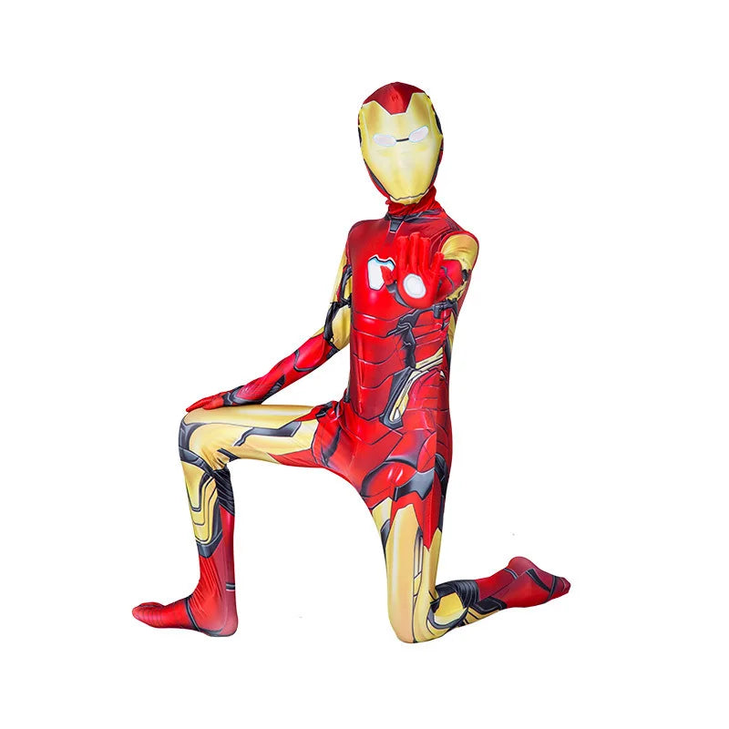 Kids Spider Superhero Costume with Mask Halloween Jumpsuit