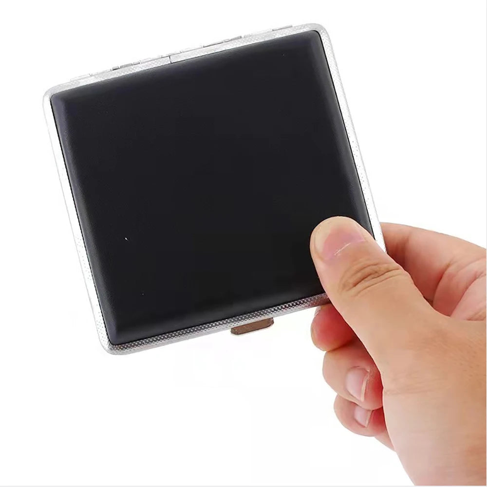 Leather Cigarette Case with Metal Frame for 20 Cigarettes