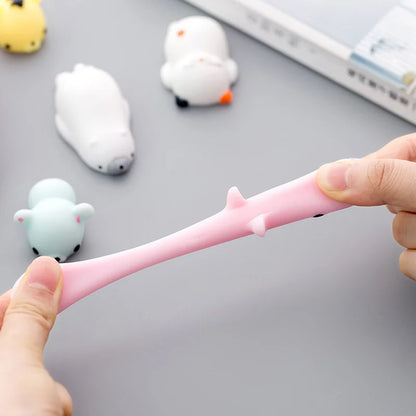 Kawaii Mochi Squishies Mini Animal Stress Relief Toys Set