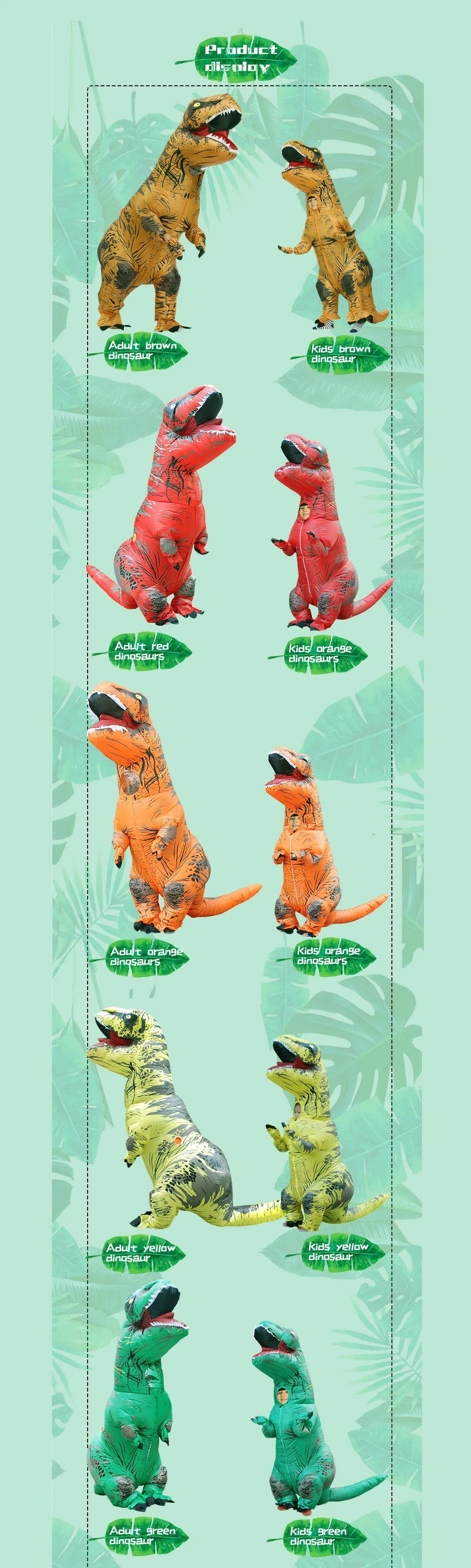 Inflatable T-Rex Costume Funny Dinosaur Halloween Suit
