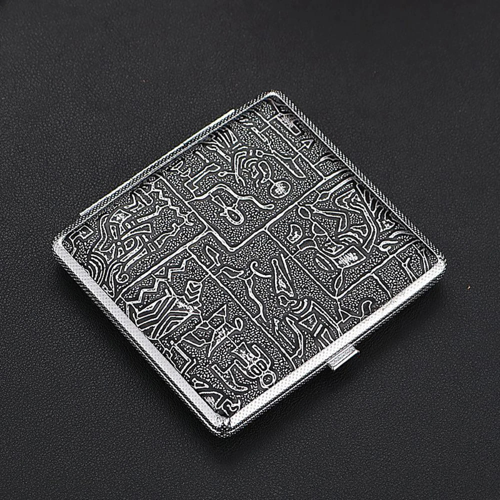Leather Cigarette Case with Metal Frame for 20 Cigarettes