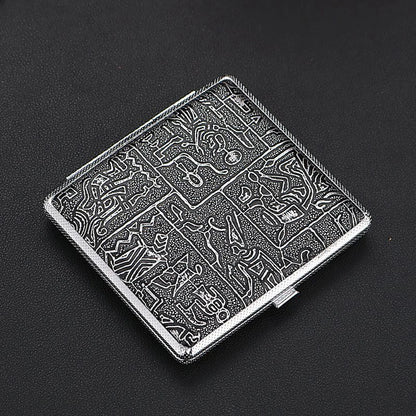 Leather Cigarette Case with Metal Frame for 20 Cigarettes
