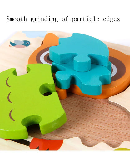 Wooden Animal Puzzle 3D Montessori Educational Toy