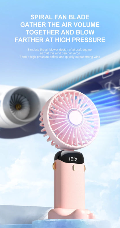 USB Handheld Mini Fan Rechargeable Foldable Neck Fan