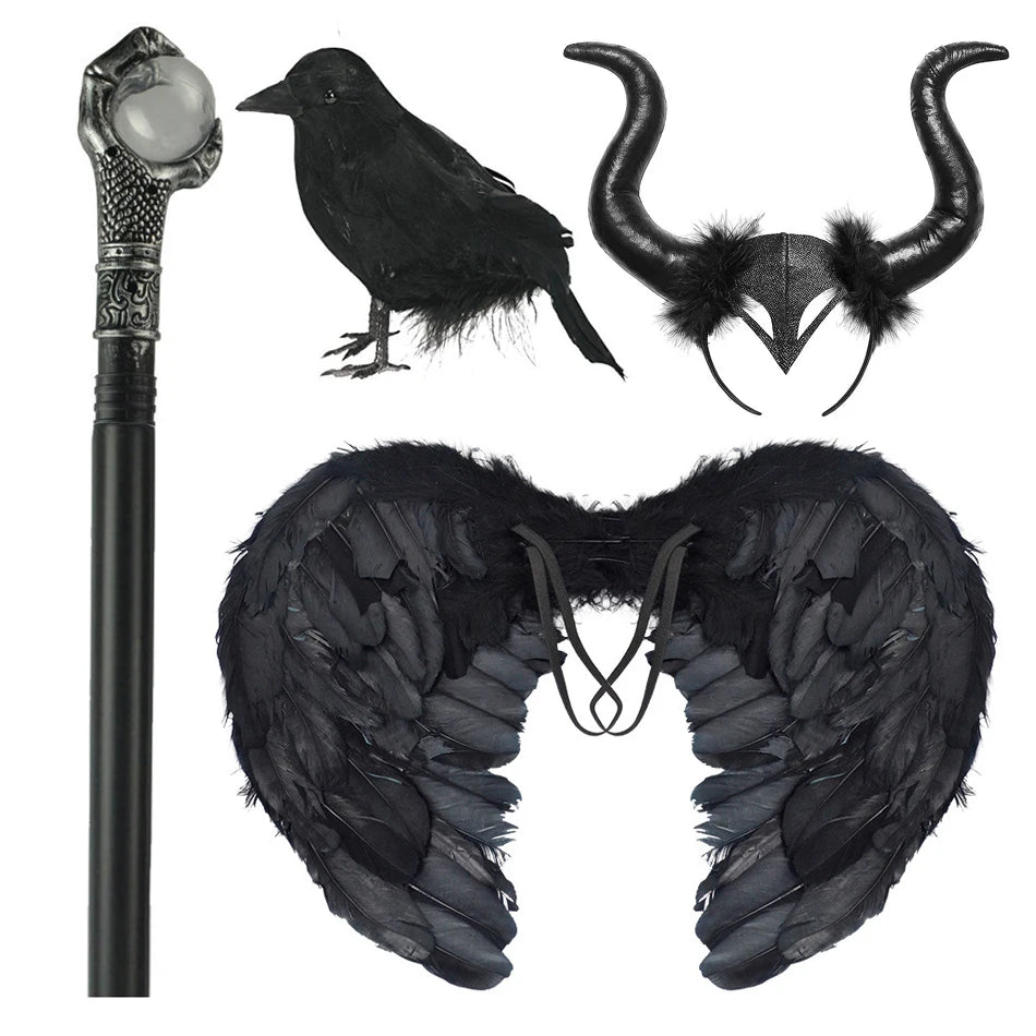 Maleficent Costume Dress for Girls Halloween Princess Gown