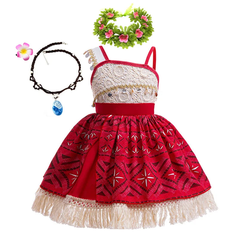 Moana 2 Dress for Girls Princess Costume with Accessories