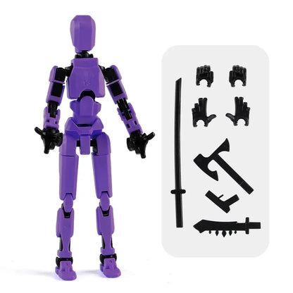 T13 Multi-Joint Robot Action Figure with Dog – 14cm Poseable Model