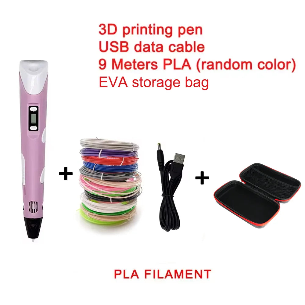 3D Printing Pen with PLA Filament for Creative Drawing