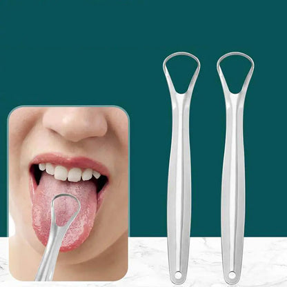 Stainless Steel Tongue Scraper Reusable Oral Hygiene Cleaner