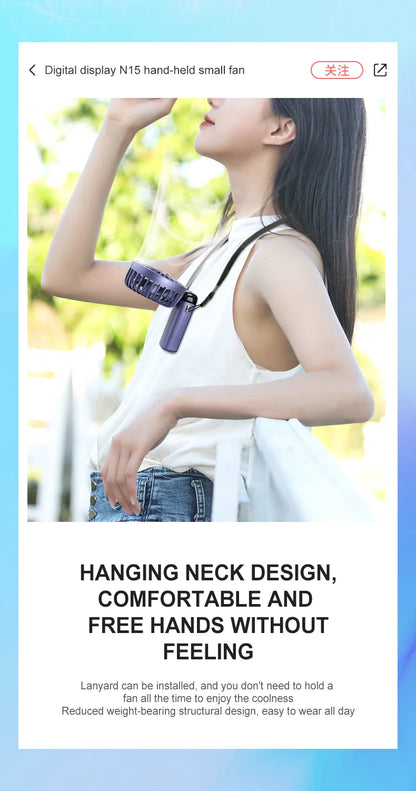 USB Handheld Mini Fan Rechargeable Foldable Neck Fan