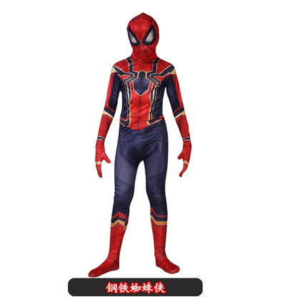 Kids Spider Superhero Costume with Mask Halloween Jumpsuit