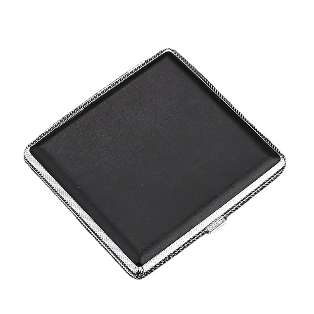 Leather Cigarette Case with Metal Frame for 20 Cigarettes
