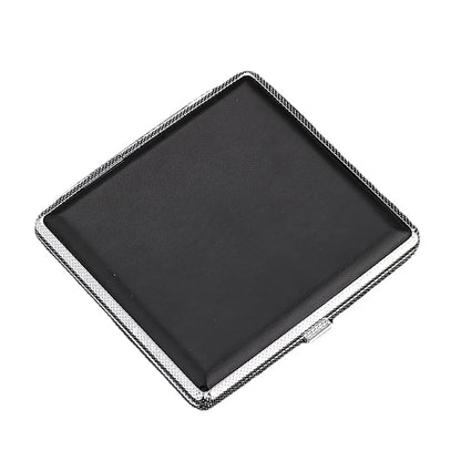 Leather Cigarette Case with Metal Frame for 20 Cigarettes