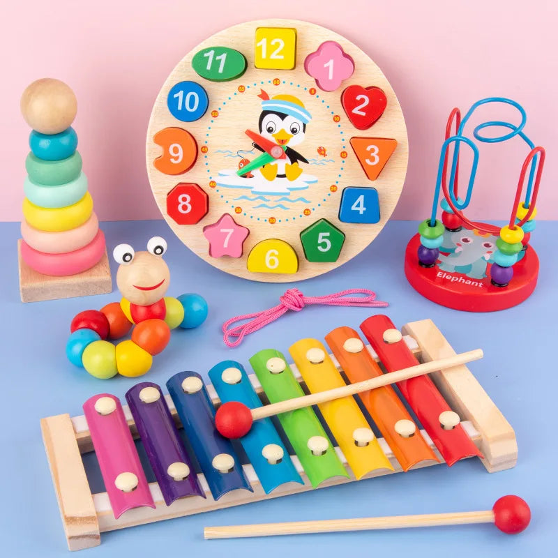 Wooden Baby Puzzles 3D Early Learning Educational Toy