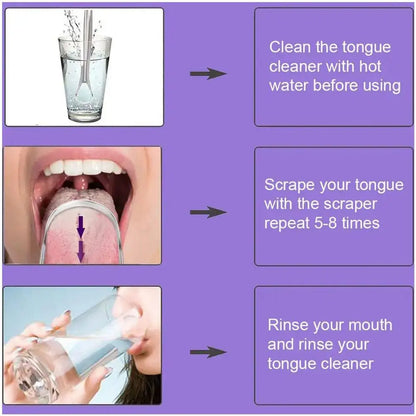 Stainless Steel Tongue Scraper Reusable Oral Hygiene Cleaner