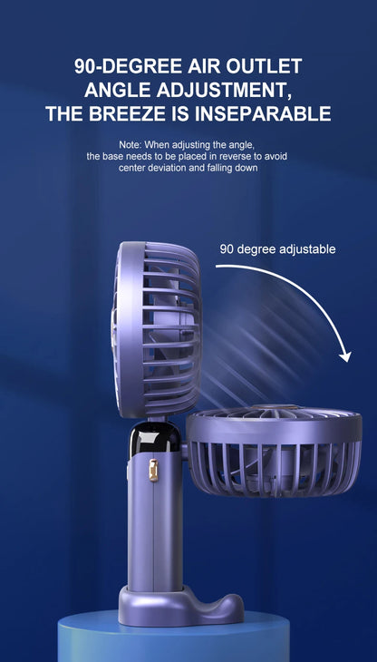 USB Handheld Mini Fan Rechargeable Foldable Neck Fan