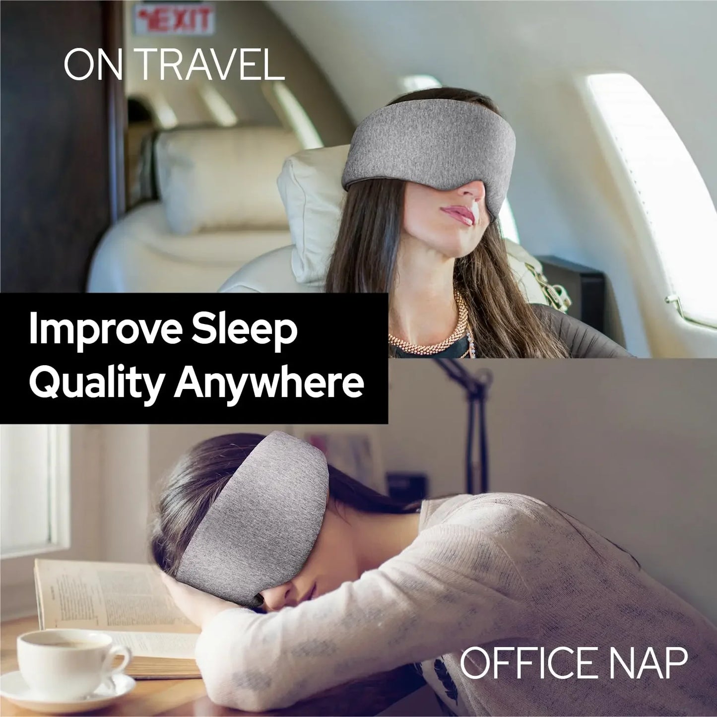 Blackout Sleep Mask – Cotton Eye Cover for Side Sleepers