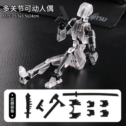 T13 Multi-Joint Robot Action Figure with Dog – 14cm Poseable Model