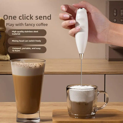 Electric Milk Frother Handheld Battery Powered Coffee Whisk