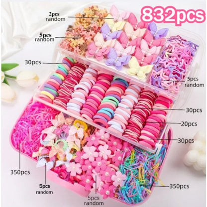 Kids Hair Accessories Set Bow Clips Colorful Hair Bands