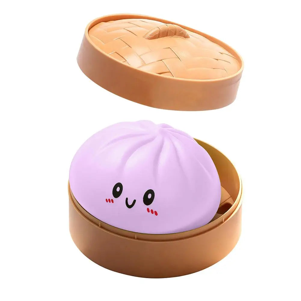 Dumpling Squeeze Toy – Soft Squishy Fidget Toy with Steamer