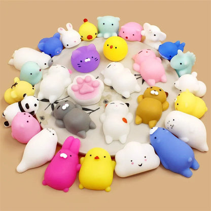 Kawaii Mochi Squishies Mini Animal Stress Relief Toys Set