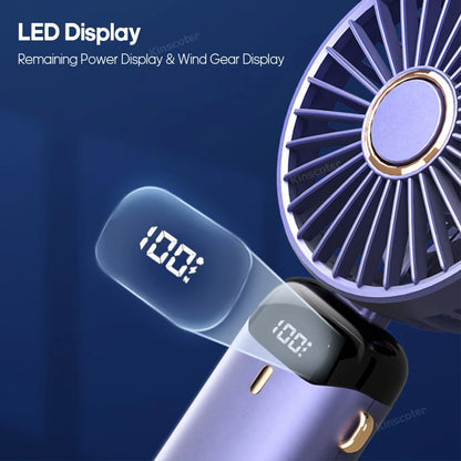 USB Handheld Mini Fan Rechargeable Foldable Neck Fan