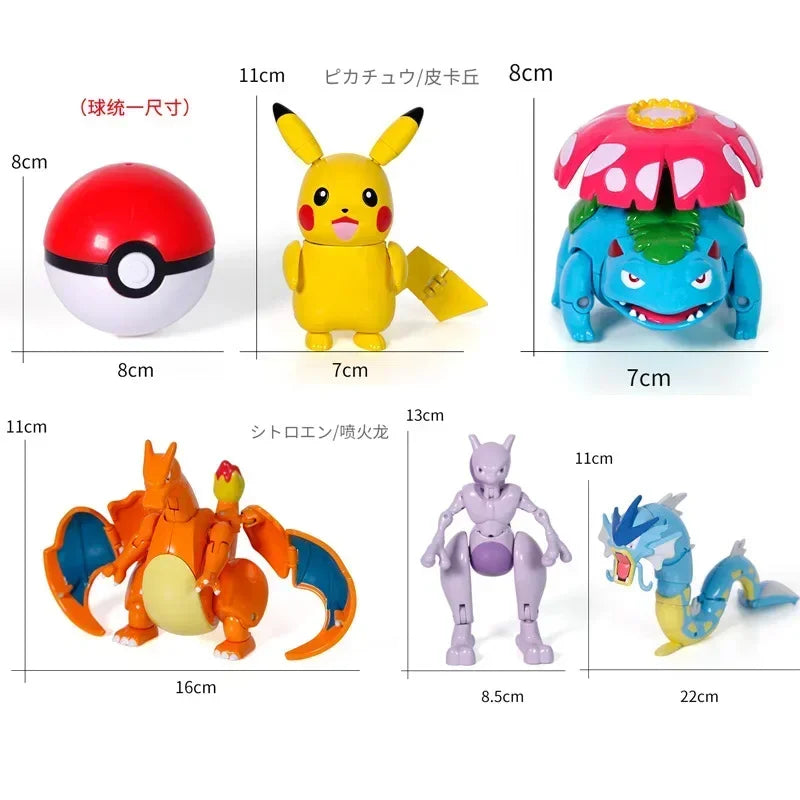 Pokémon Figure Toy Deform Poke ball Action Figure Set