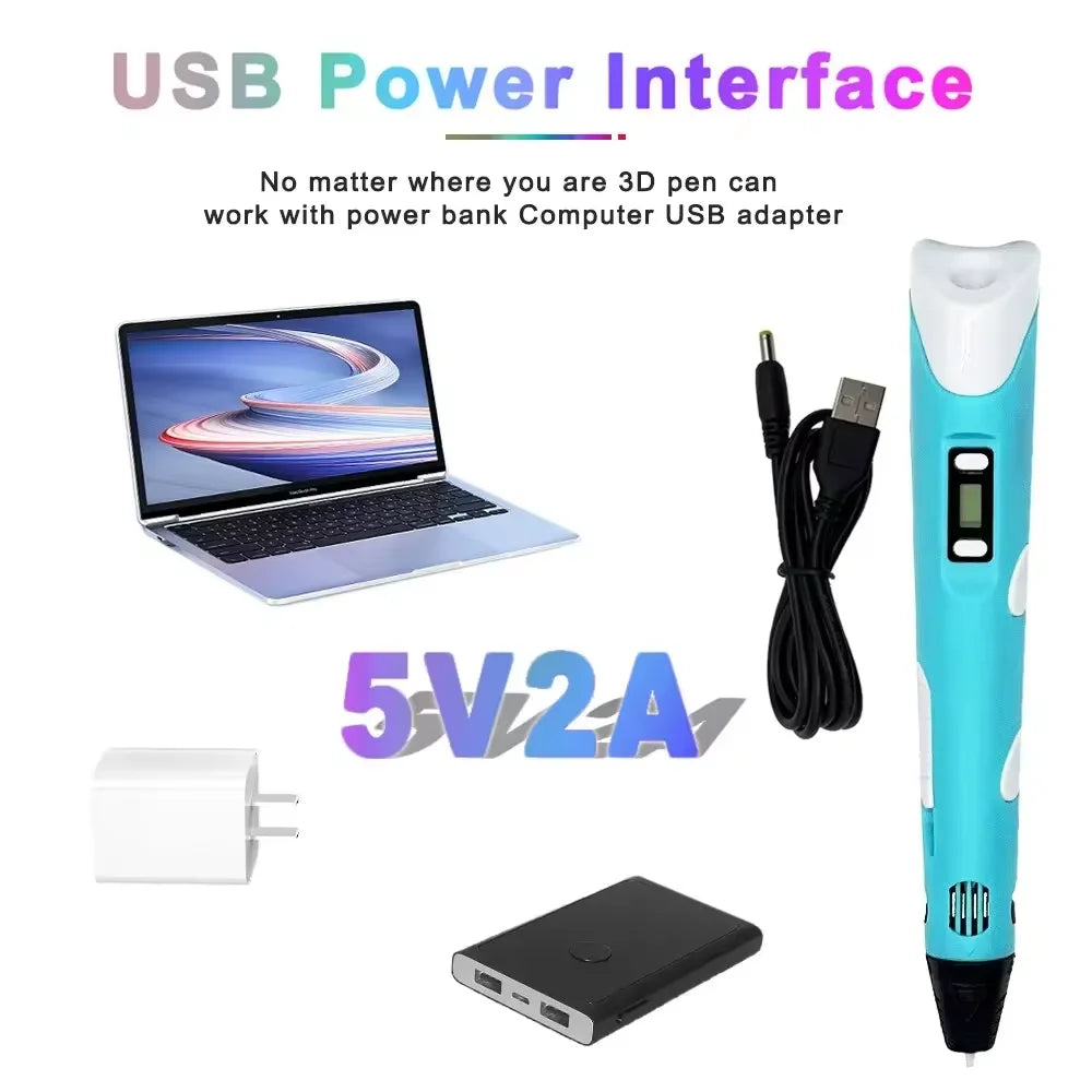3D Printing Pen with PLA Filament for Creative Drawing