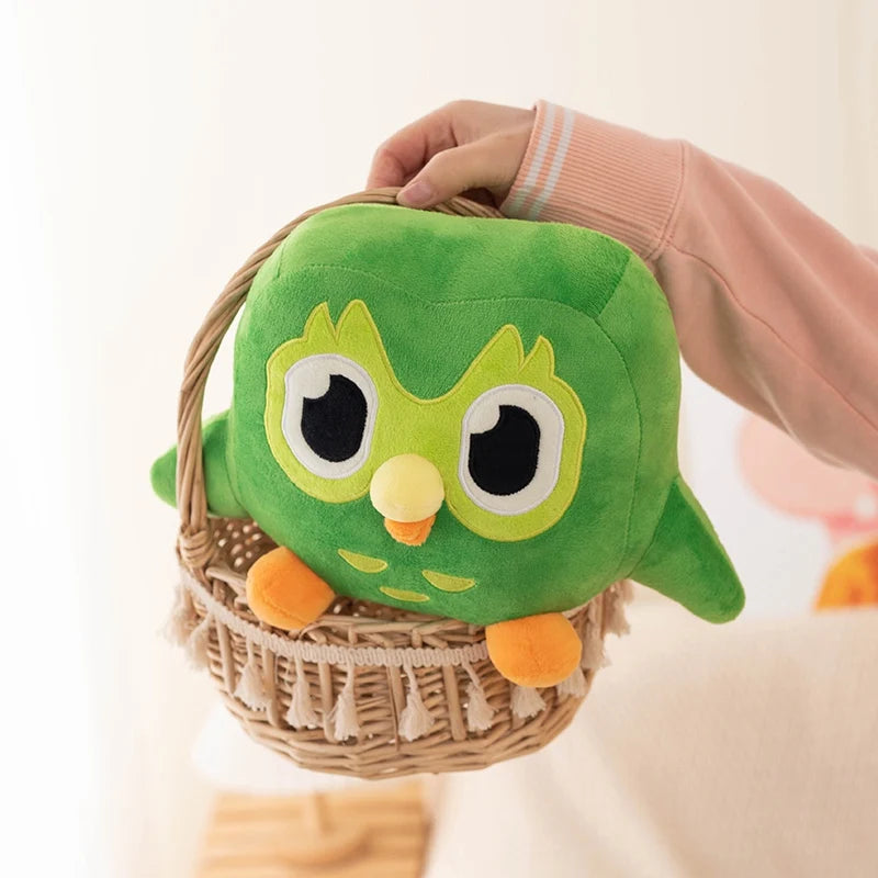 Green Owl Plush Toy – Cute Cartoon Owl Plushie Pillow 30cm