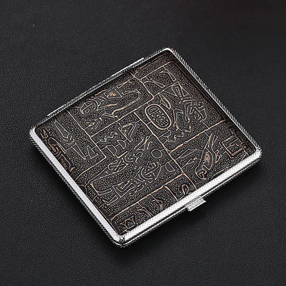 Leather Cigarette Case with Metal Frame for 20 Cigarettes